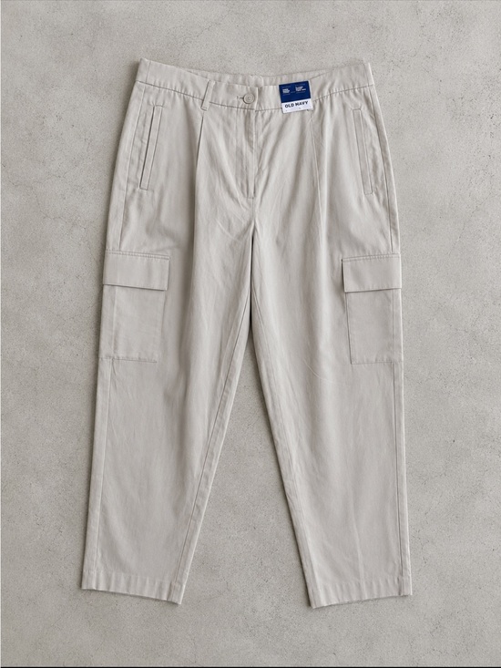 Old Navy Pants - Old Navy Taylor High Rise Straight Cargo Trousers Woman Large Adjustable Waist